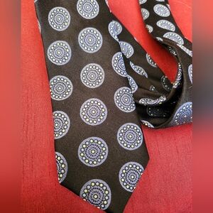 Ted Baker London Silk Tie Black With Blue Medallions